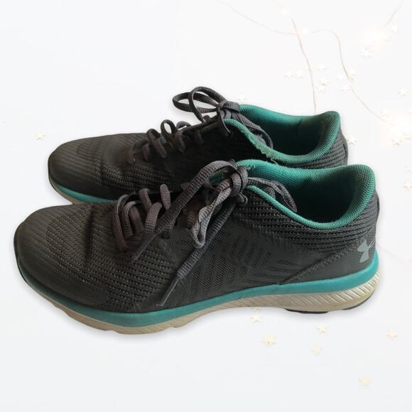 Under Armour Womens Micro G Press Training Shoes Blue Rhino Gray 1285804-076 7.5 - Picture 2 of 10